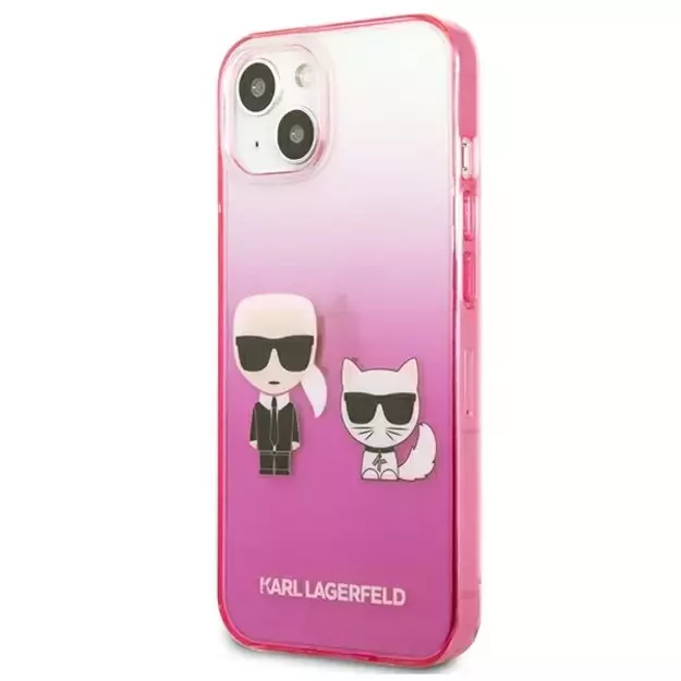Karl Lagerfeld KLHCP13STGKCP iPhone 13 mini 5,4  hardcase różowy/pink Gradient Ikonik Karl & Choupette 1