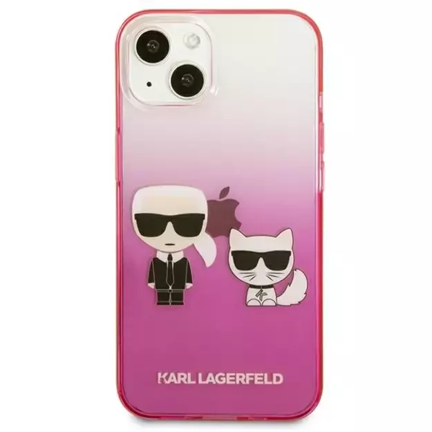 Karl Lagerfeld KLHCP13STGKCP iPhone 13 mini 5,4  hardcase różowy/pink Gradient Ikonik Karl & Choupette 2