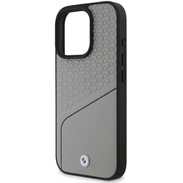 BMW Sign Leather Textured and Line MagSafe iPhone 16 Pro Case - Gray 10