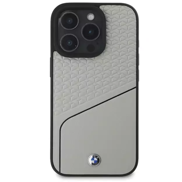 BMW Sign Leather Textured and Line MagSafe iPhone 16 Pro Case - Gray 8