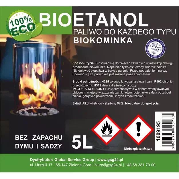 Bio alcohol bio ethanol BIO fuel for bio fireplace 5L 1