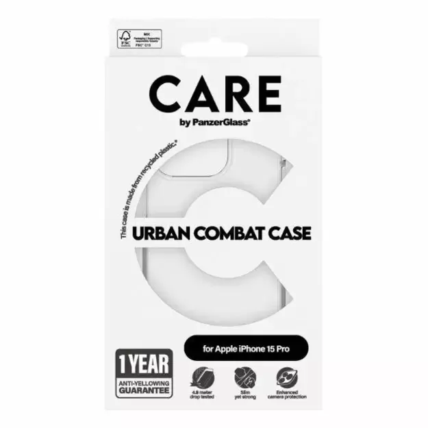 CARE by PanzerGlass Urban Combat Case for iPhone 15 Pro - Clear 3