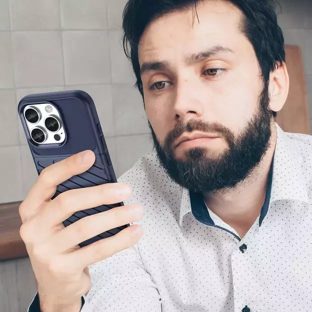 Thunder Case for iPhone 16 Pro Max Silicone Case - Blue 12