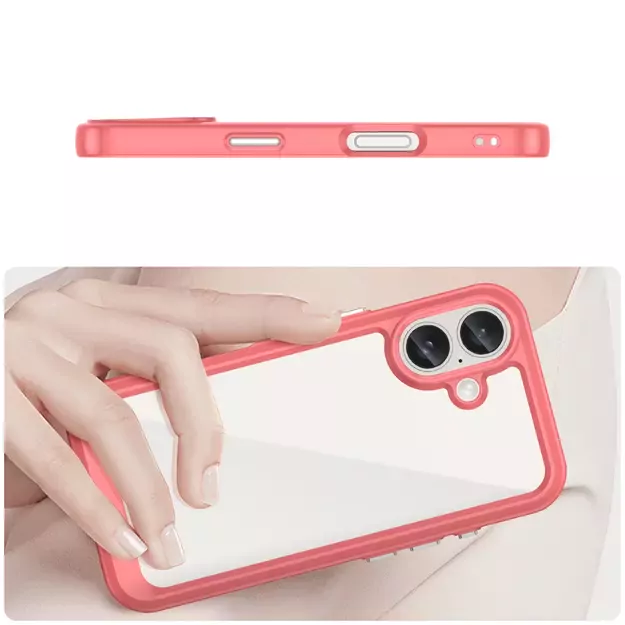 Outer Space Case with Gel Frame for iPhone 16 Plus - Red 11