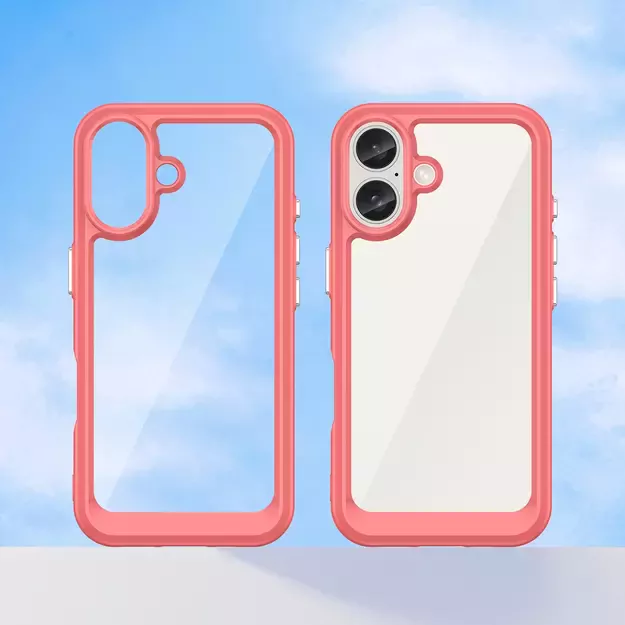 Outer Space Case with Gel Frame for iPhone 16 Plus - Red 1
