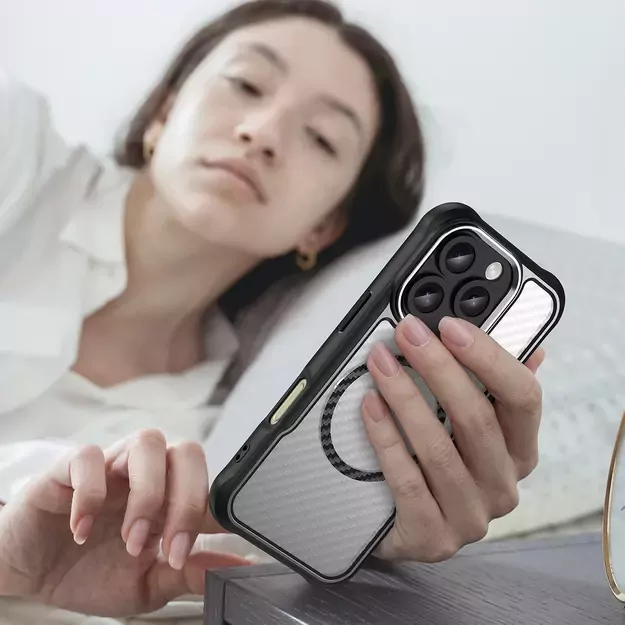 Leading Series MagSafe Silicone Case for iPhone 16 Pro Max - Black 6