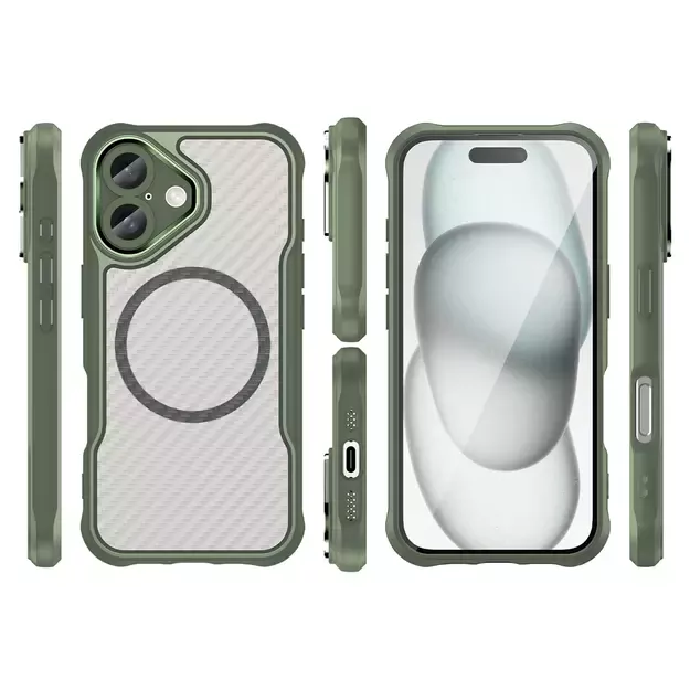 Leading Series MagSafe Silicone Case for iPhone 16 Plus - Green 9