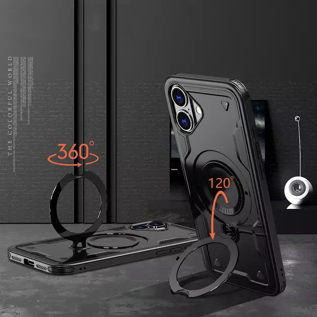 Hybrid Armor Trendy Case with MagSafe for iPhone 16 Plus - Black 7