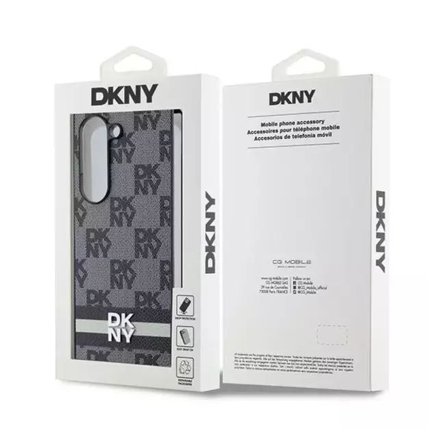 DKNY Checkered Pattern Printed Stripes case for Samsung Galaxy Z Fold 6 - black 6