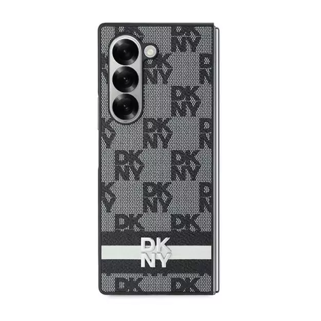 DKNY Checkered Pattern Printed Stripes case for Samsung Galaxy Z Fold 6 - black 1