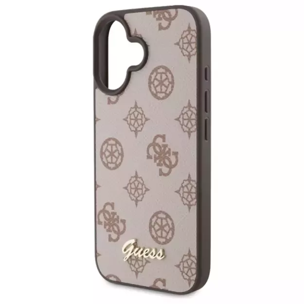 Guess Peony Script MagSafe iPhone 16 Case - Brown 12