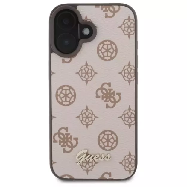 Guess Peony Script MagSafe iPhone 16 Case - Brown 9