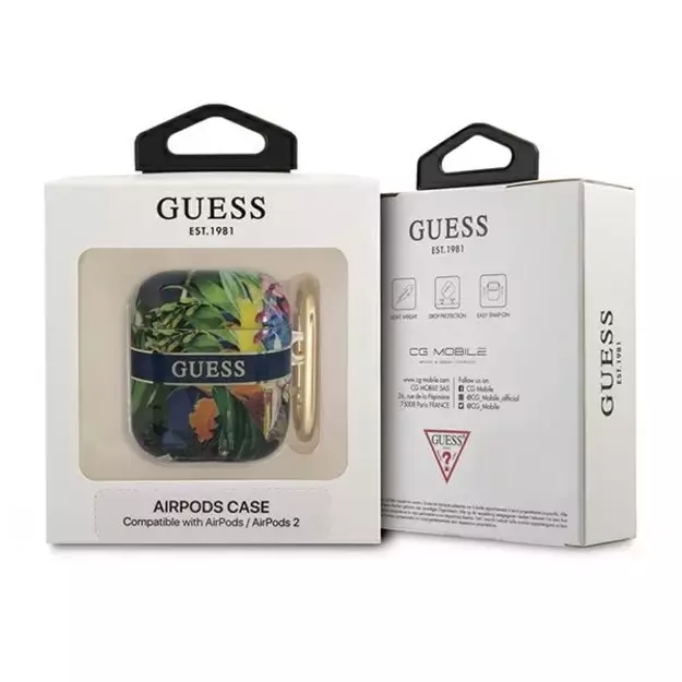 Guess GUA2HHFLB AirPods cover blue/blue Flower Strap Collection 2