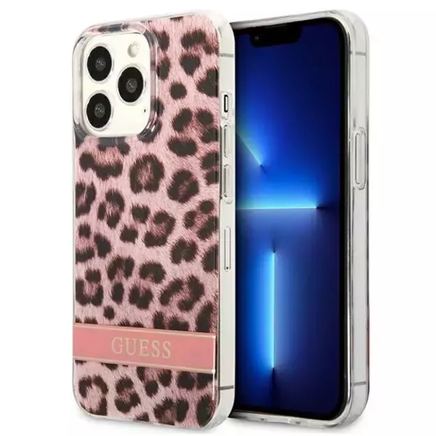 Guess GUHCP13LHSLEOP iPhone 13 Pro / 13 6.1&quot  pink/pink hardcase Leopard