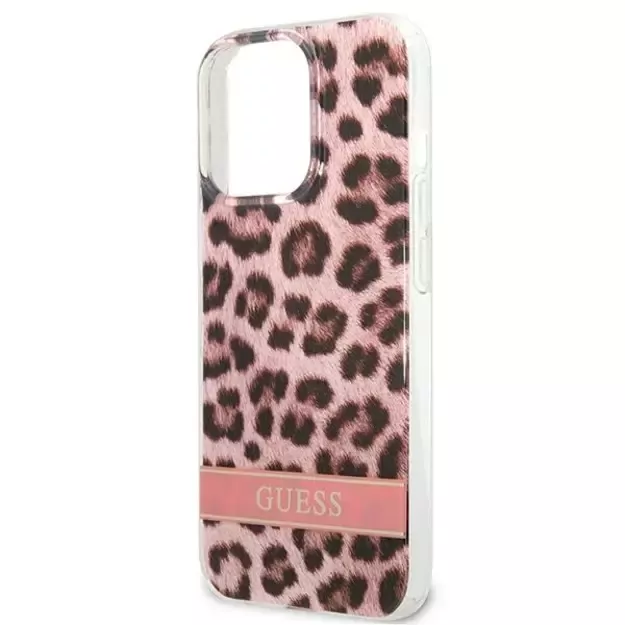 Guess GUHCP13LHSLEOP iPhone 13 Pro / 13 6.1&quot  pink/pink hardcase Leopard 12