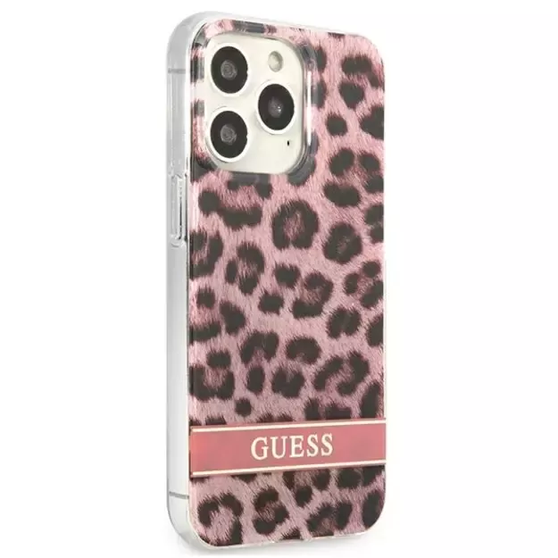 Guess GUHCP13LHSLEOP iPhone 13 Pro / 13 6.1&quot  pink/pink hardcase Leopard 10