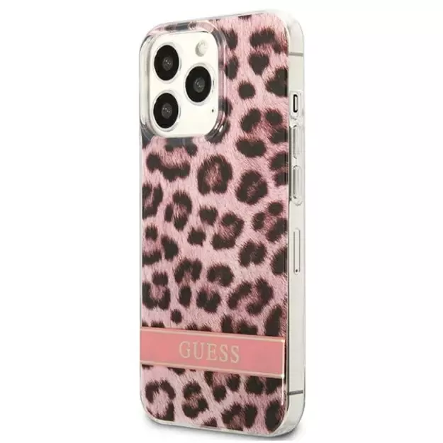 Guess GUHCP13LHSLEOP iPhone 13 Pro / 13 6.1&quot  pink/pink hardcase Leopard 8