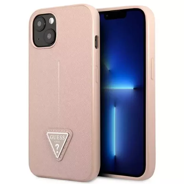 Guess GUHCP13SPSATLP iPhone 13 mini 5.4&quot  pink/pink hardcase SaffianoTriangle Logo