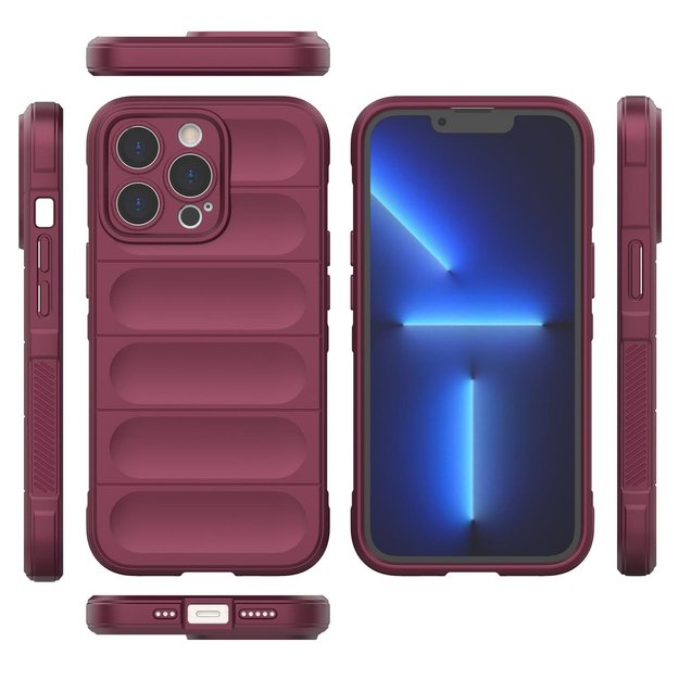 Magic Shield Case for iPhone 13 Pro Max flexible armored burgundy cover 35