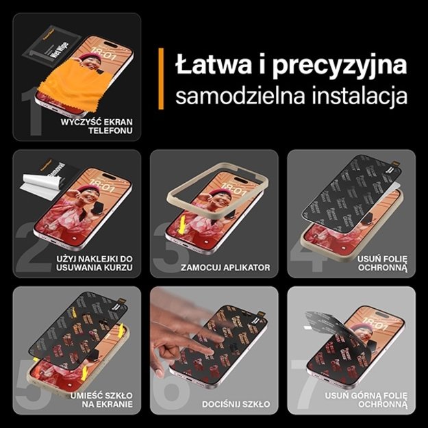 PanzerGlass Ultra-Wide Fit Privacy Tempered Glass with Positioner for iPhone 15 Pro Max 11