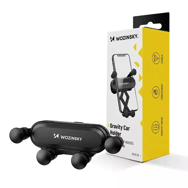 Wozinsky car phone holder gravity for ventilation grille black (WCH-05) 7