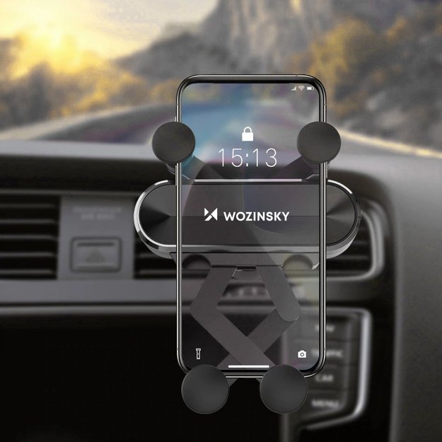 Wozinsky car phone holder gravity for ventilation grille black (WCH-05) 33