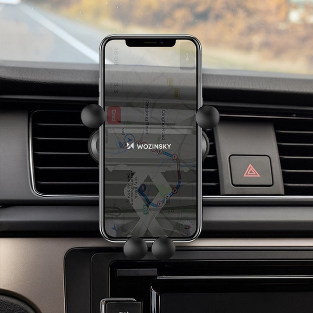 Wozinsky car phone holder gravity for ventilation grille black (WCH-05) 29
