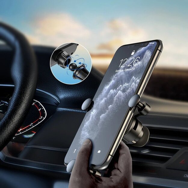 Wozinsky car phone holder gravity for ventilation grille black (WCH-05) 36