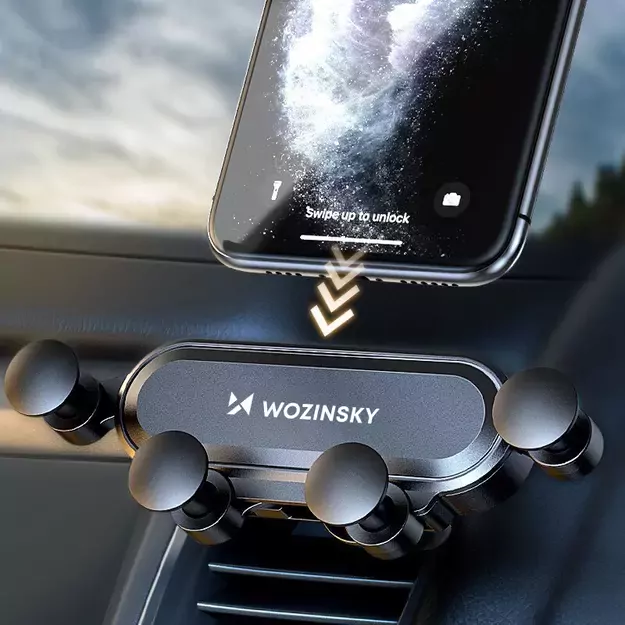 Wozinsky car phone holder gravity for ventilation grille black (WCH-05) 15