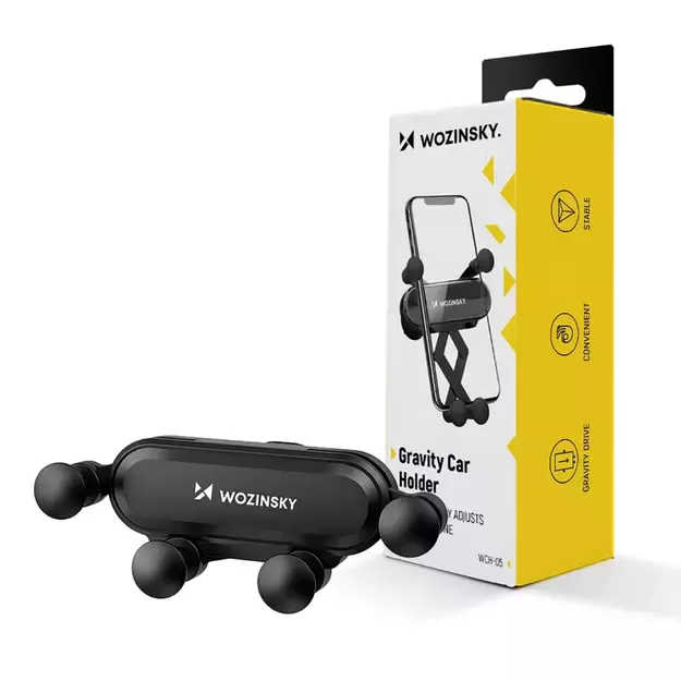 Wozinsky car phone holder gravity for ventilation grille black (WCH-05) 27