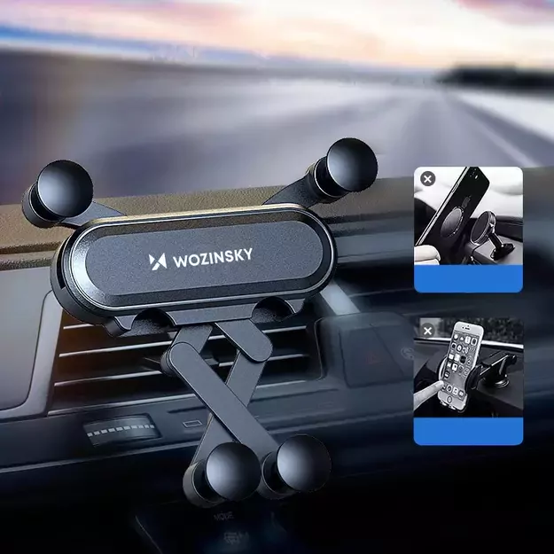 Wozinsky car phone holder gravity for ventilation grille black (WCH-05) 10