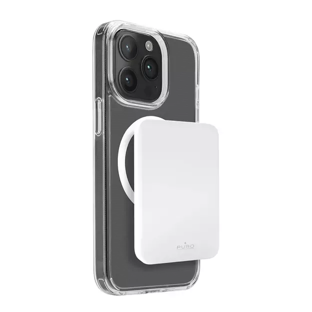 Puro Slim Power Mag 4200mAh Power Bank with MagSafe USB-C - White