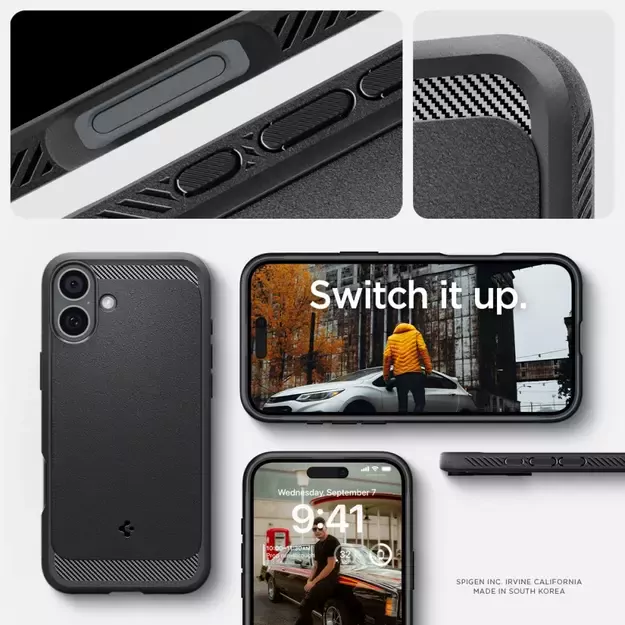 Spigen Rugged Armor MagSafe Case for iPhone 16 Plus - Black 12