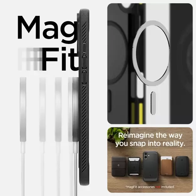 Spigen Rugged Armor MagSafe Case for iPhone 16 Plus - Black 10