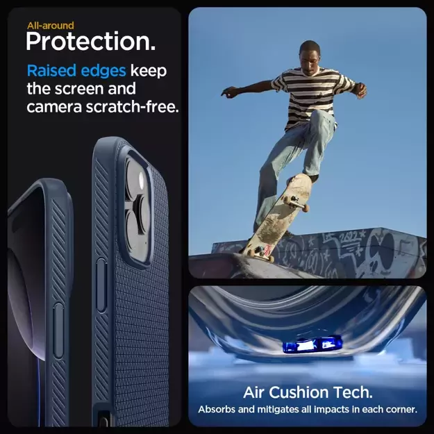 Spigen Liquid Air Case for iPhone 16 Pro Max - Blue 10