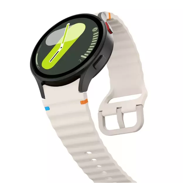 Tech-Protect Silicone Sport Strap for Samsung Galaxy Watch 4 / 5 / 5 Pro / 6 / 7 / FE - Beige 2