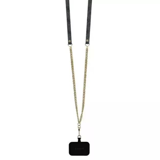 Guess Leather Metal Logo Strass Crossbody Case for iPhone 16 - Black 15