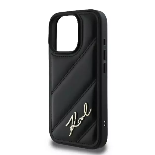 Karl Lagerfeld Quilted Signature iPhone 16 Pro Case - Black 12