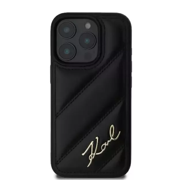 Karl Lagerfeld Quilted Signature iPhone 16 Pro Case - Black 9