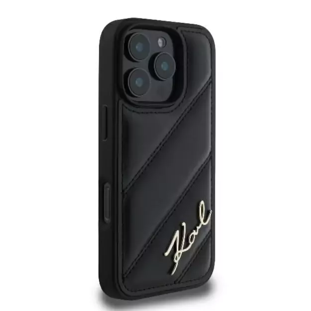 Karl Lagerfeld Quilted Signature iPhone 16 Pro Case - Black 10