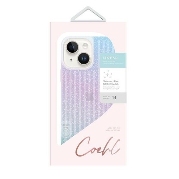 Uniq Coehl Linear case for iPhone 14 - pink and blue 5