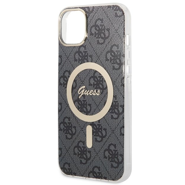 Set Guess GUBPP14SH4EACSK Case+ Charger iPhone 14 6.1  black/black hard case 4G Print MagSafe 5