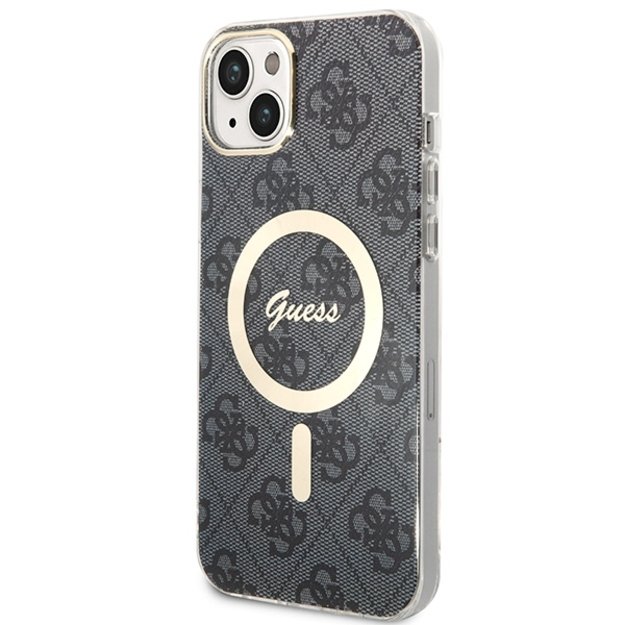 Set Guess GUBPP14SH4EACSK Case+ Charger iPhone 14 6.1  black/black hard case 4G Print MagSafe 1