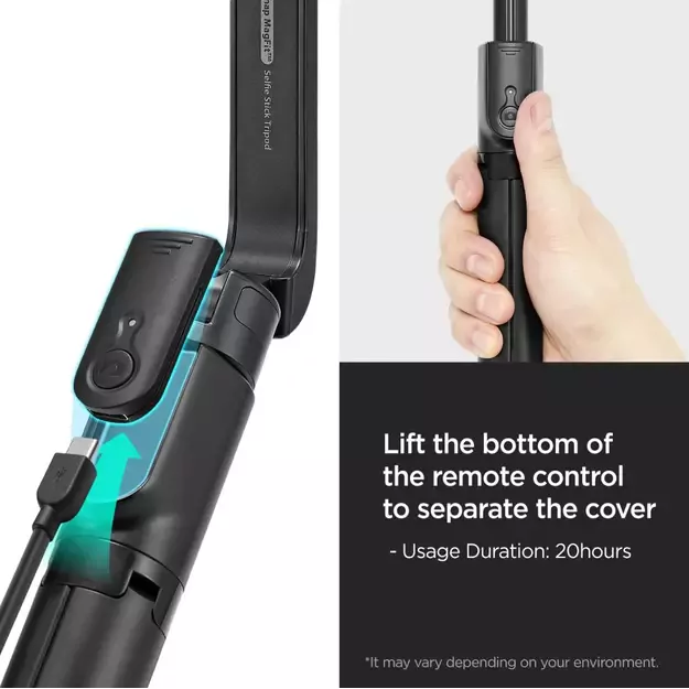 Selfie stick Spigen S580W MagSafe Bluetooth with tripod - black 22