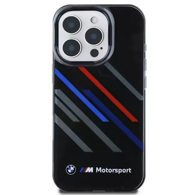 BMW Motosport IML Random Stripes iPhone 16 Pro Max Case - Black 9