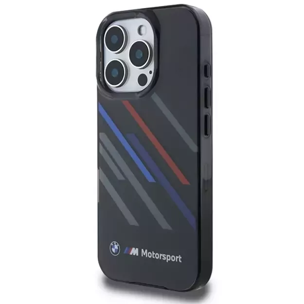 BMW Motosport IML Random Stripes iPhone 16 Pro Max Case - Black 8
