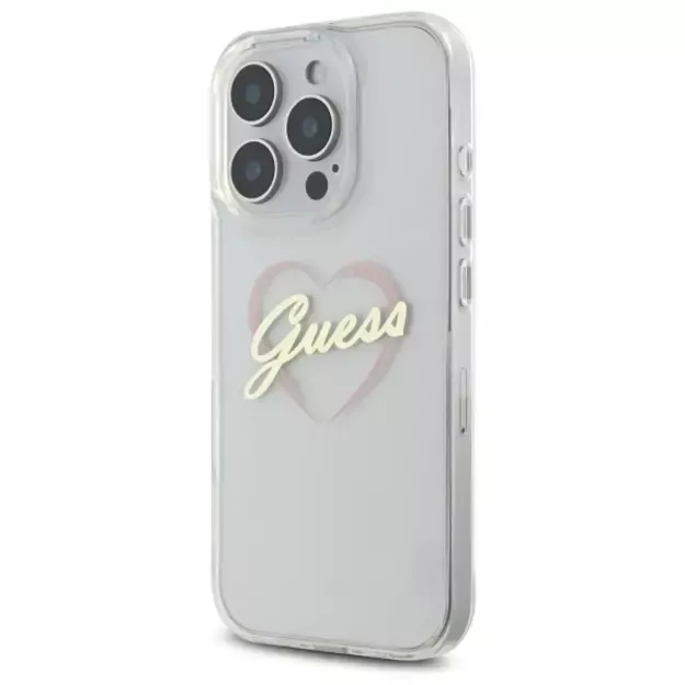 Guess IML Heart Case for iPhone 16 Pro - Transparent 9