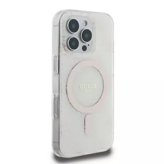 Guess IML 4G Background MagSafe iPhone 16 Pro Case - White 4