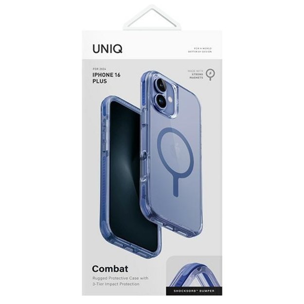 Uniq Combat iPhone 16 Plus 6.7&quot  Magclick Charging case blue/pearl blue 3