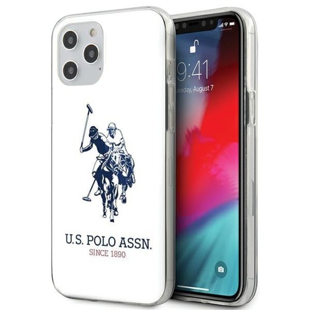 US Polo USHCP12MTPUHRWH iPhone 12/12 Pro 6.1&quot  white Shiny Big Logo
